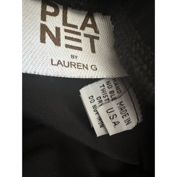 PLANET Lauren G Womens Vegan Leather Sexy Leggings Size 2 Black Ruch Leg Stretch - Picture 8 of 9